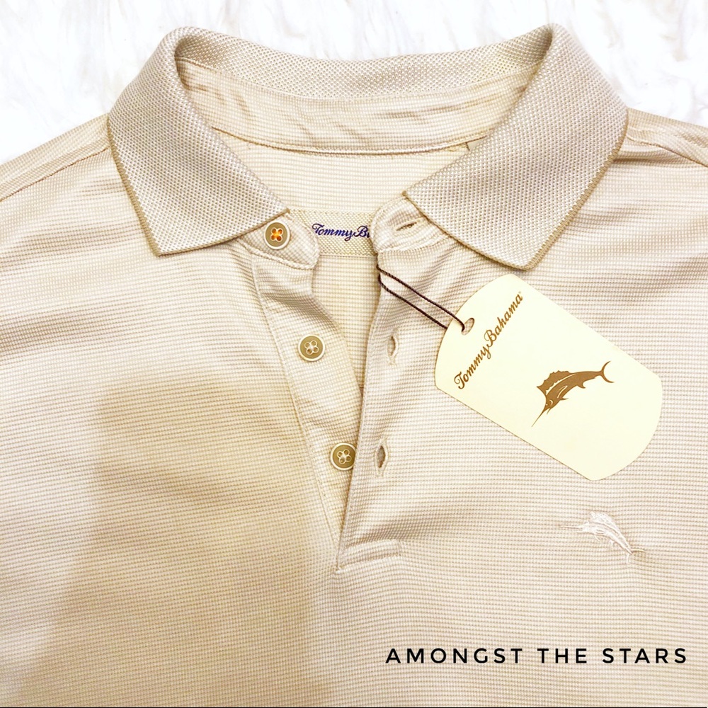 Tommy Bahama All Squared Eggshell Polo Shirt - Picture 5 of 8